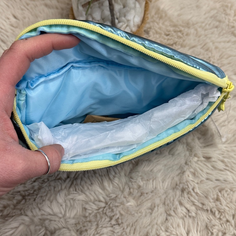 ✨Marc Jacobs Metallic Teal Cosmetic Pouch with Yellow Zipper✨ - Picture 7 of 9
